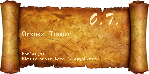 Orosz Tomor névjegykártya